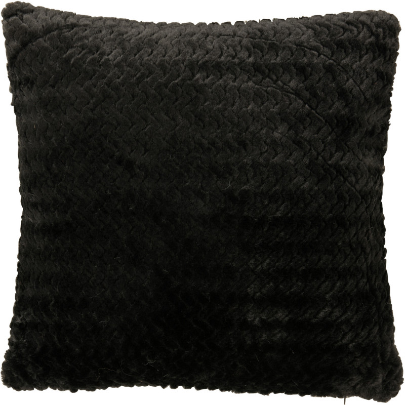 Coussin moderne chic Carré 45x45 en Tissu Noir Motif chevrons Arista - 1