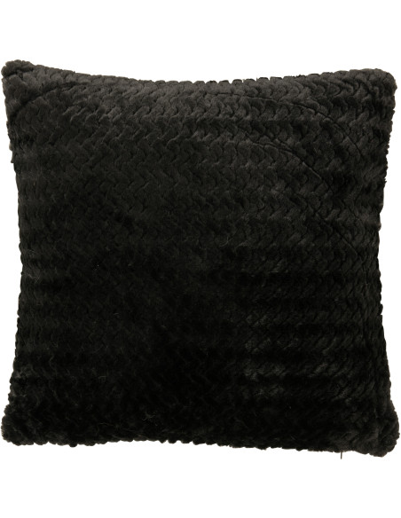 Coussin moderne chic Carré 45x45 en Tissu Noir Motif chevrons Arista - 1