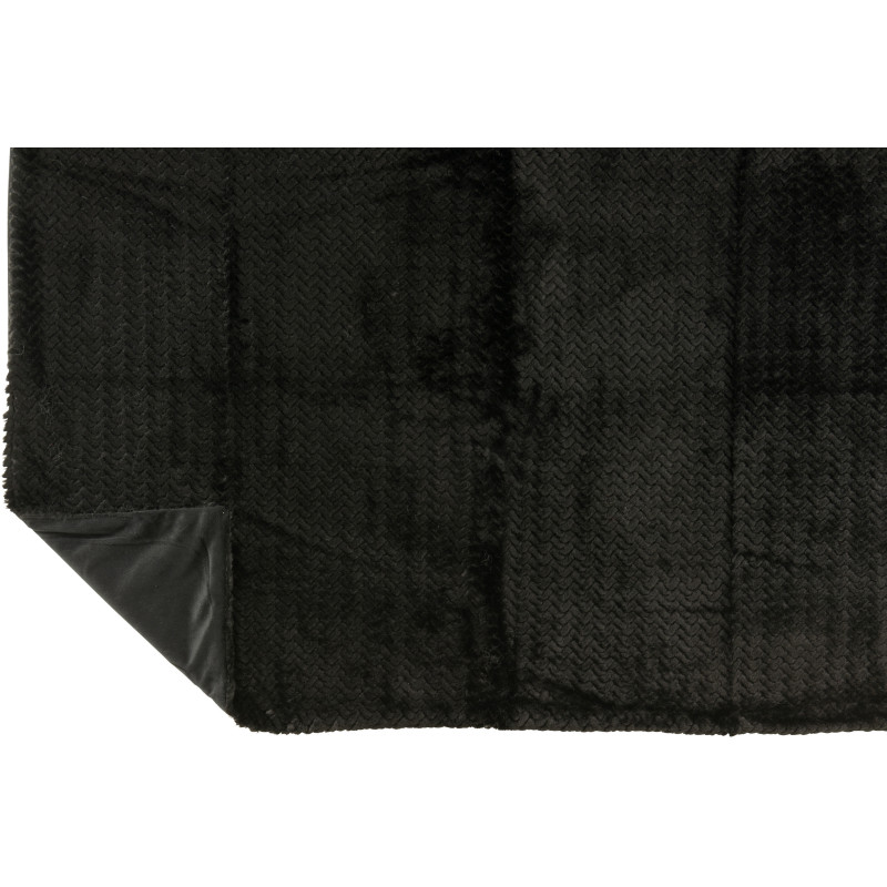 Plaid moderne chic 130x180 en Tissu Noir Motif chevrons Arista - 3