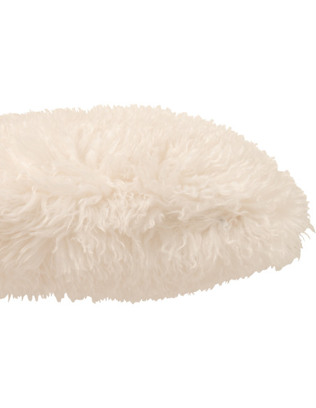 Coussin original Poils longs Carré 45x45 en Tissu Blanc Moutie - 2