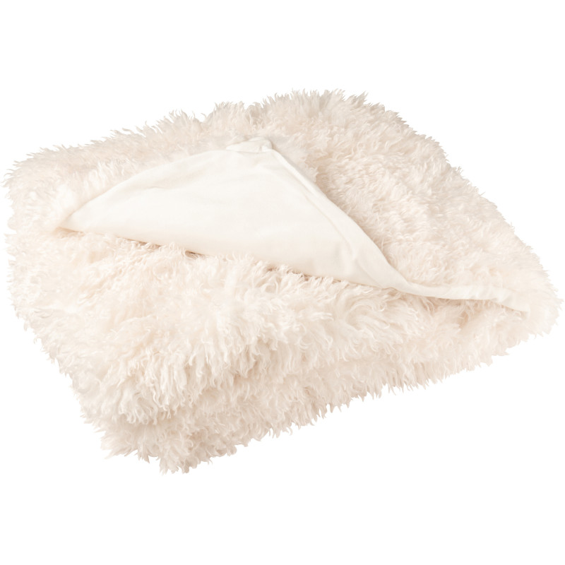 Plaid original Poils longs 130x180 en Tissu Blanc Moutie - 1