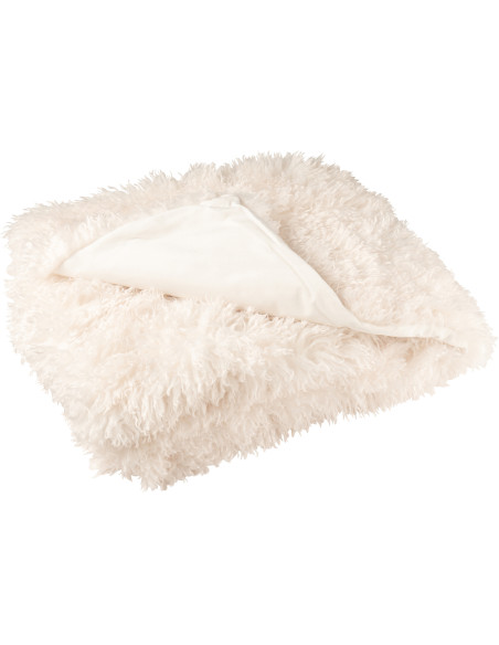 Plaid original Poils longs 130x180 en Tissu Blanc Moutie - 1