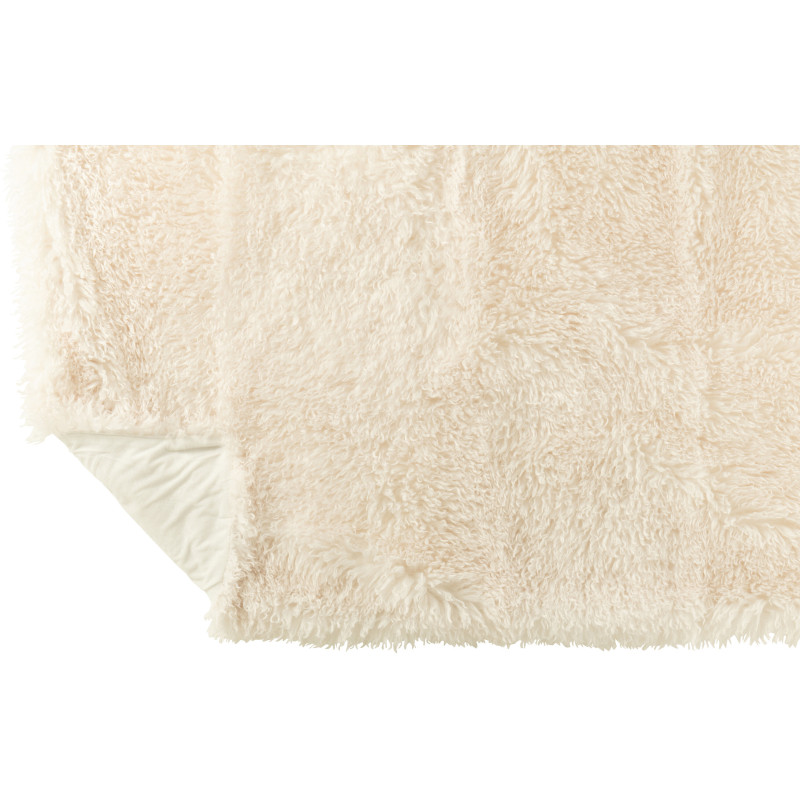 Plaid original Poils longs 130x180 en Tissu Blanc Moutie - 3