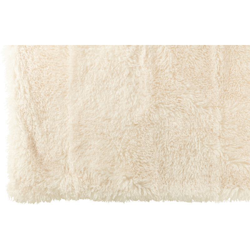 Plaid original Poils longs 130x180 en Tissu Blanc Moutie - 4