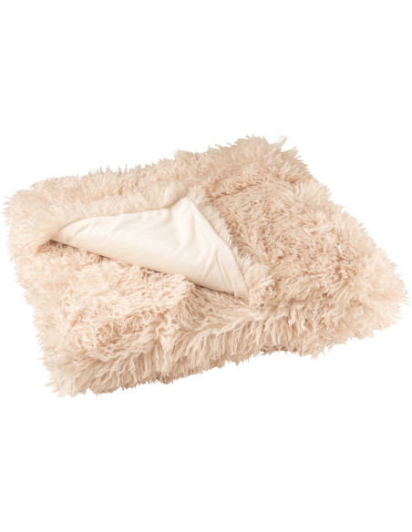 Plaid original Poils longs 130x180 en Tissu Beige Moutie - 1