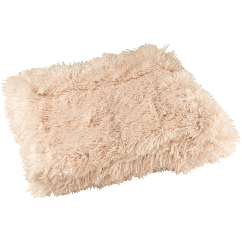 Plaid original Poils longs 130x180 en Tissu Beige Moutie - 2