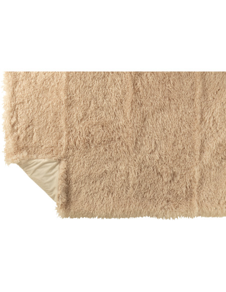 Plaid original Poils longs 130x180 en Tissu Beige Moutie - 3