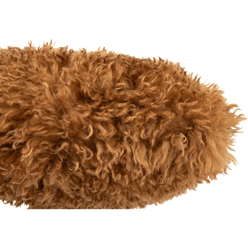 Coussin original Poils longs Carré 45x45 en Tissu Marron camel Moutie - 2