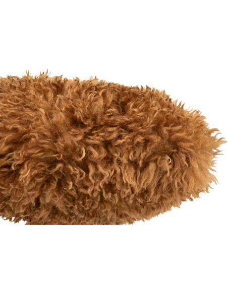 Coussin original Poils longs Carré 45x45 en Tissu Marron camel Moutie - 2