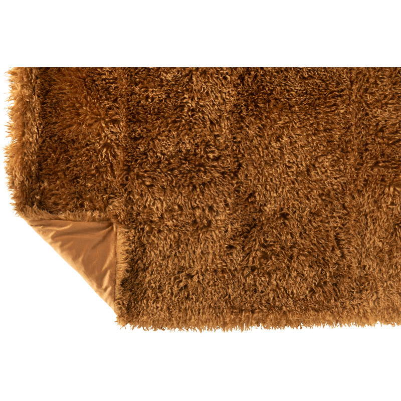 Plaid original Poils longs 130x180 en Tissu Marron camel Moutie - 3