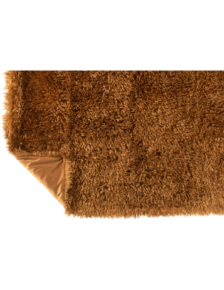 Plaid original Poils longs 130x180 en Tissu Marron camel Moutie - 3