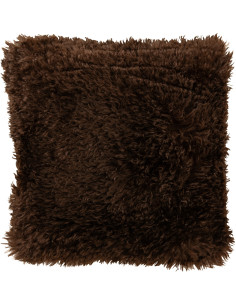 Coussin original Poils longs Carré 45x45 en Tissu Marron foncé Moutie - 1