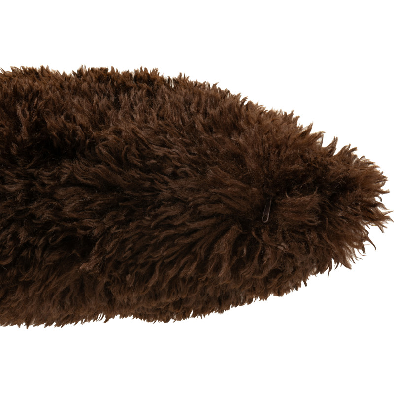 Coussin original Poils longs Carré 45x45 en Tissu Marron foncé Moutie - 2