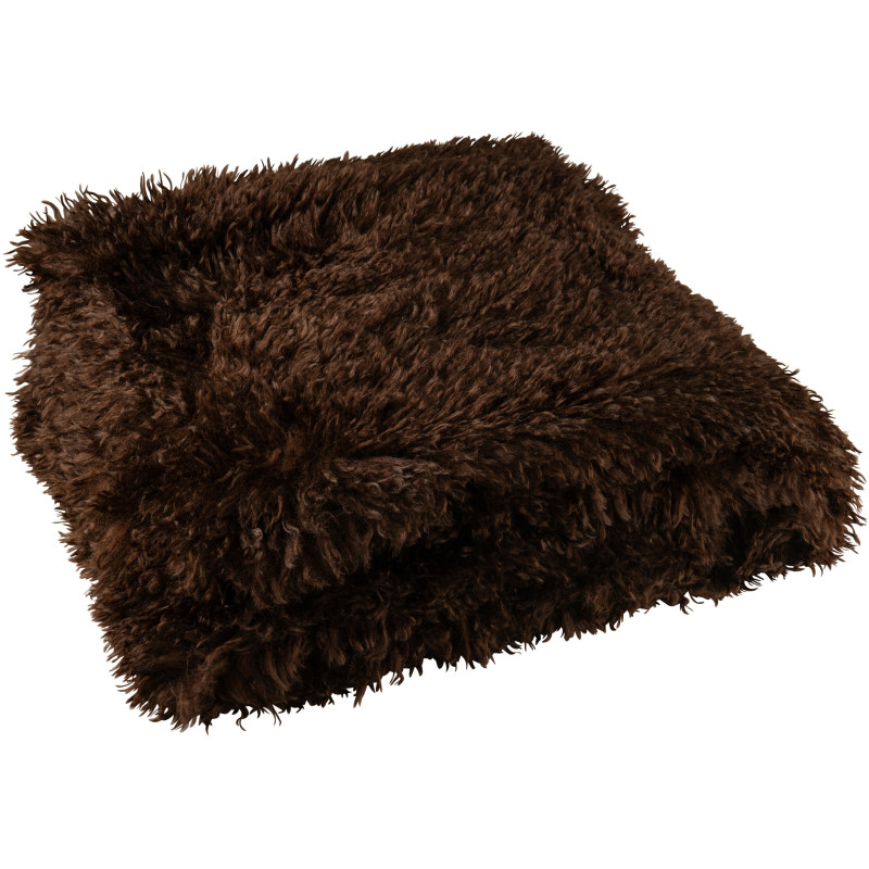 Plaid original Poils longs 130x180 en Tissu Marron foncé Moutie - 2