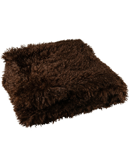 Plaid original Poils longs 130x180 en Tissu Marron foncé Moutie - 2