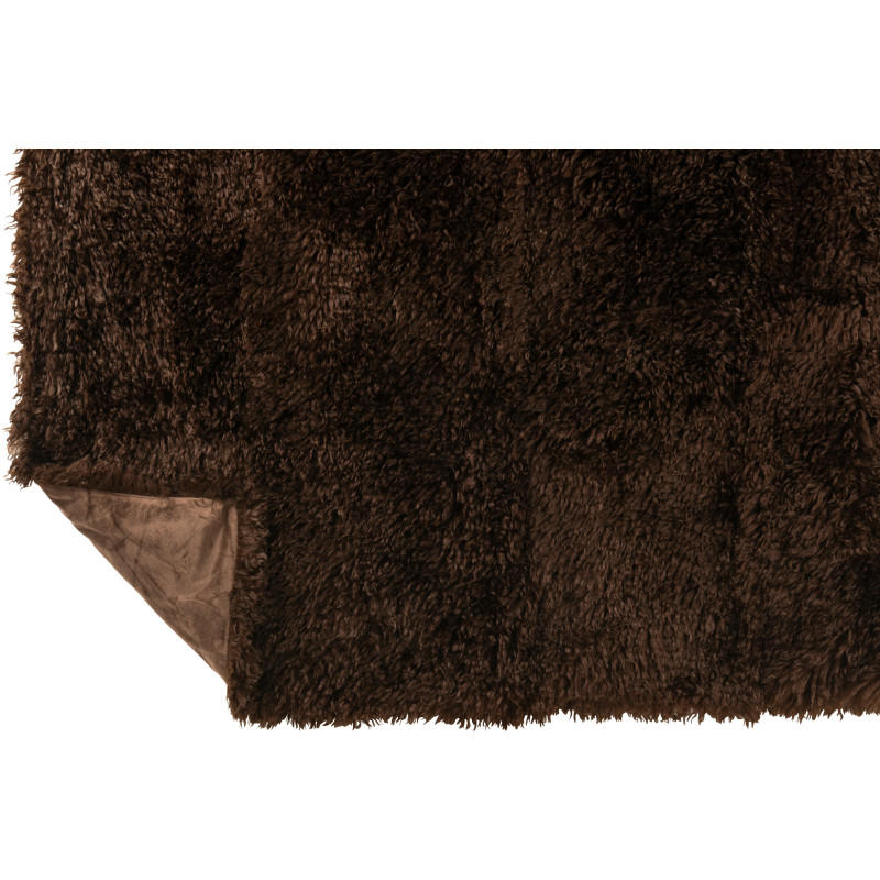 Plaid original Poils longs 130x180 en Tissu Marron foncé Moutie - 3