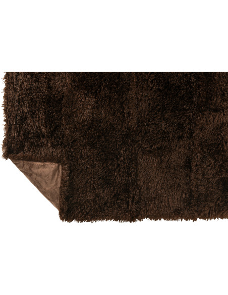 Plaid original Poils longs 130x180 en Tissu Marron foncé Moutie - 3