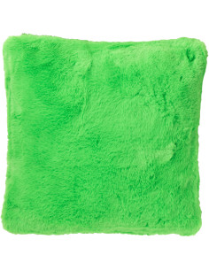 Coussin original Poils longs Carré 45x45 en Tissu Vert fluo Moutie - 1