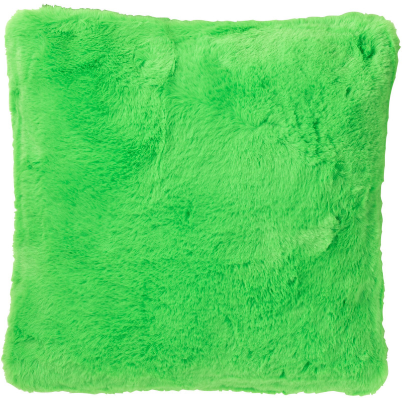 Coussin original Poils longs Carré 45x45 en Tissu Vert fluo Moutie - 1