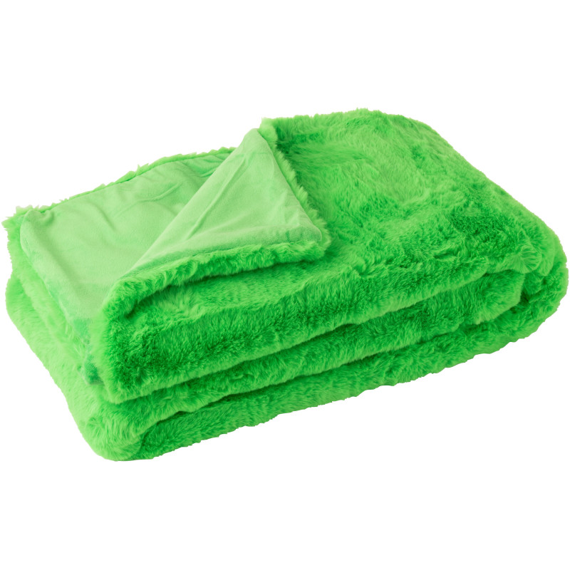 Plaid original Poils longs 130x180 en Tissu Vert fluo Moutie - 1