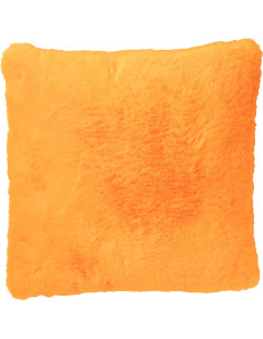 Coussin original Poils longs Carré 45x45 en Tissu Orange Moutie - 1