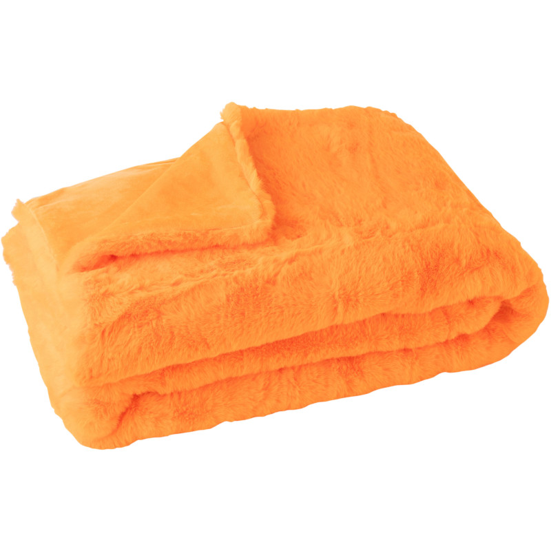 Plaid original Poils longs 130x180 en Tissu Orange Moutie - 1