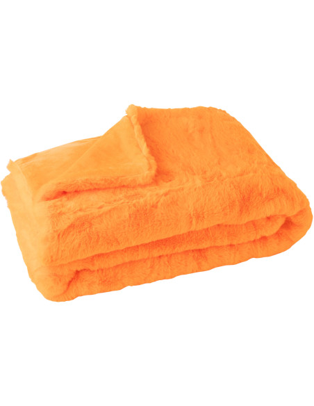 Plaid original Poils longs 130x180 en Tissu Orange Moutie - 1