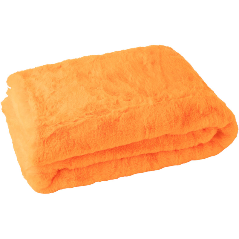 Plaid original Poils longs 130x180 en Tissu Orange Moutie - 2