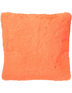 Coussin original Poils longs Carré 45x45 en Tissu Rouge fluo Moutie - 1