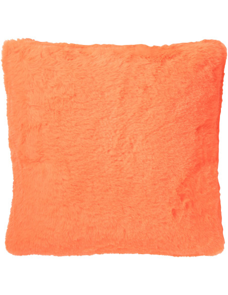 Coussin original Poils longs Carré 45x45 en Tissu Rouge fluo Moutie - 1