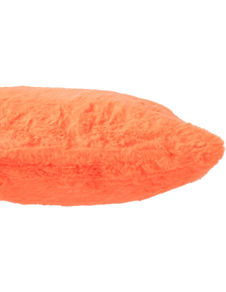 Coussin original Poils longs Carré 45x45 en Tissu Rouge fluo Moutie - 2