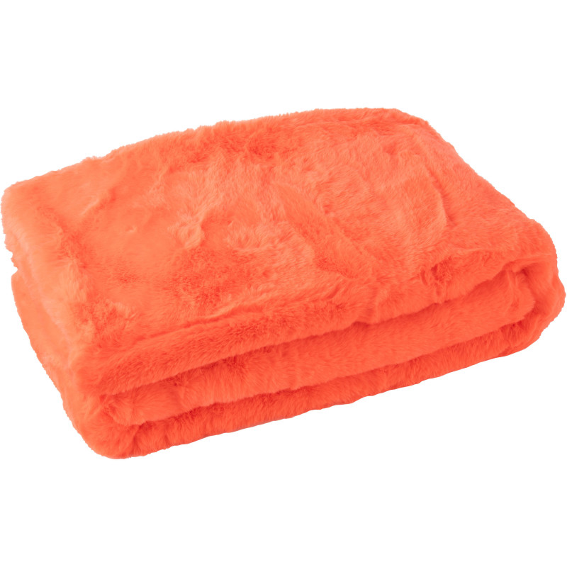 Plaid original Poils longs 130x180 en Tissu Rouge fluo Moutie - 2