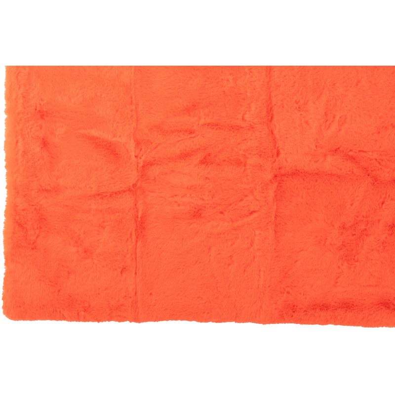 Plaid original Poils longs 130x180 en Tissu Rouge fluo Moutie - 3