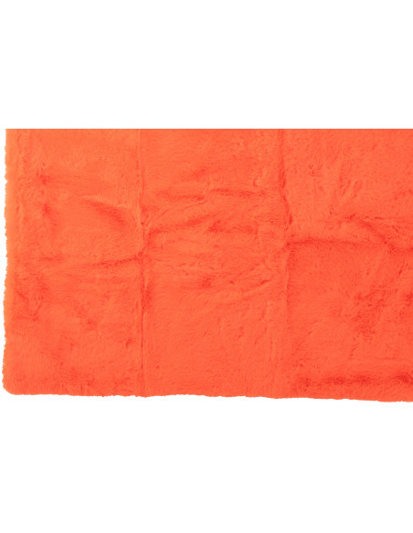 Plaid original Poils longs 130x180 en Tissu Rouge fluo Moutie - 3