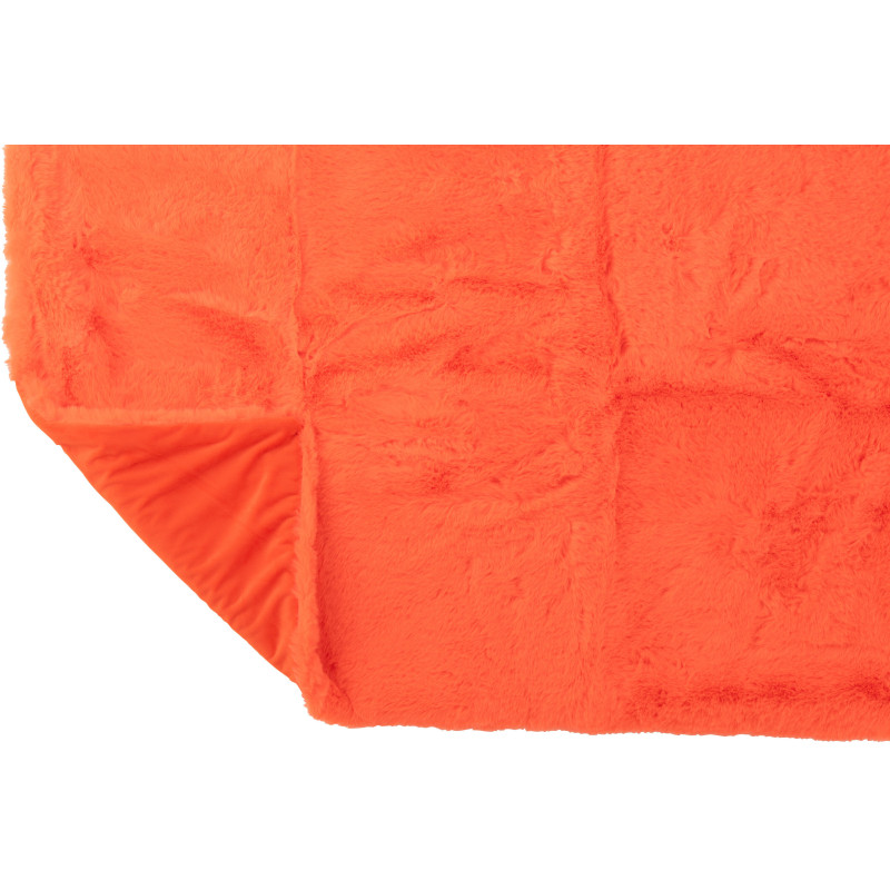 Plaid original Poils longs 130x180 en Tissu Rouge fluo Moutie - 4