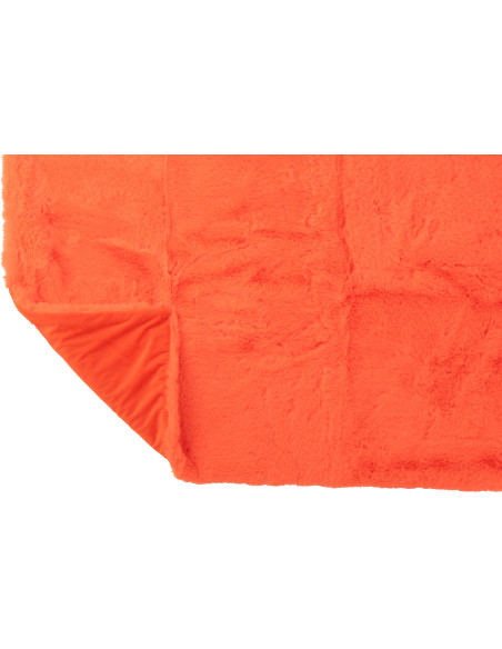 Plaid original Poils longs 130x180 en Tissu Rouge fluo Moutie - 4