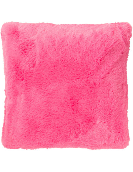 Coussin original Poils longs Carré 45x45 en Tissu Rose fluo Moutie - 1