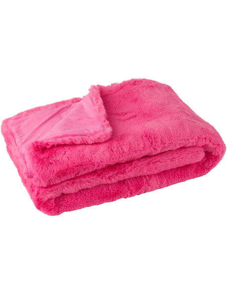 Plaid original Poils longs 130x180 en Tissu Rose fluo Moutie - 1