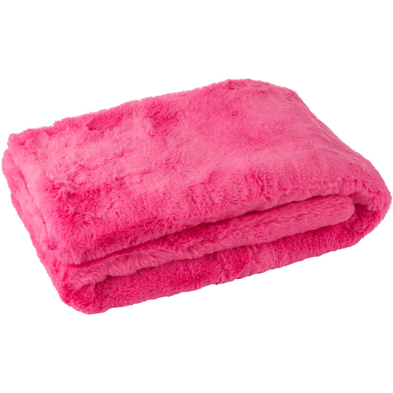 Plaid original Poils longs 130x180 en Tissu Rose fluo Moutie - 2