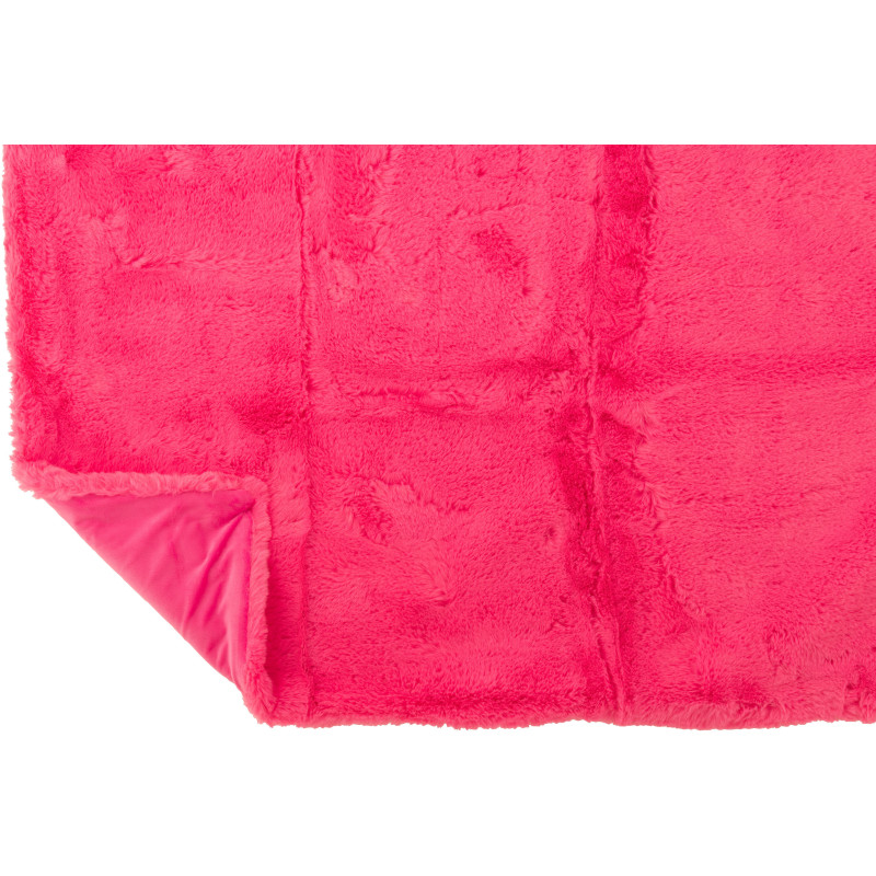 Plaid original Poils longs 130x180 en Tissu Rose fluo Moutie - 4