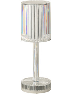Lampe à poser tactile Led moderne chic Hauteur 24,5 cm en Plastique Transparent Modulya - 1
