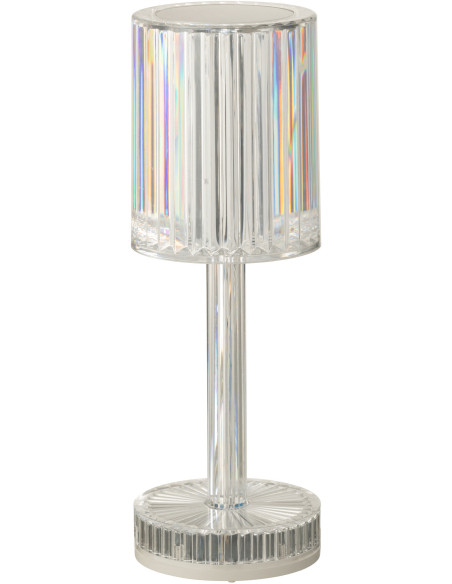 Lampe à poser tactile Led moderne chic Hauteur 24,5 cm en Plastique Transparent Modulya - 1