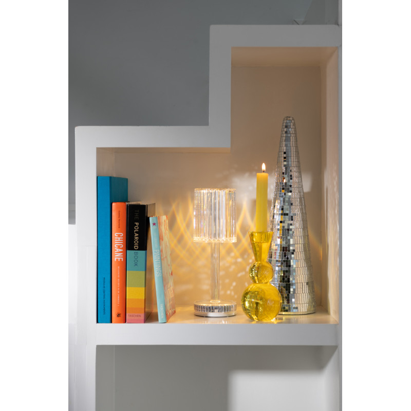 Lampe à poser tactile Led moderne chic Hauteur 24,5 cm en Plastique Transparent Modulya - 2