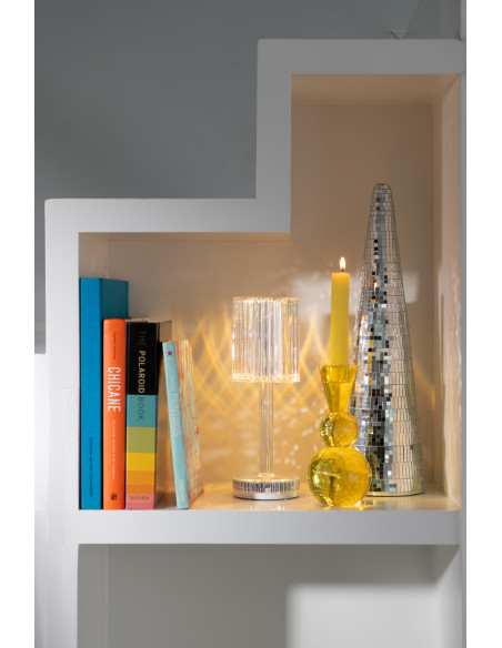 Lampe à poser tactile Led moderne chic Hauteur 24,5 cm en Plastique Transparent Modulya - 2