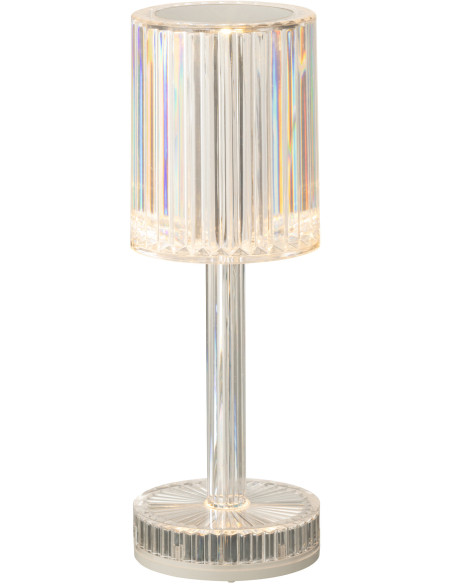 Lampe à poser tactile Led moderne chic Hauteur 24,5 cm en Plastique Transparent Modulya - 3