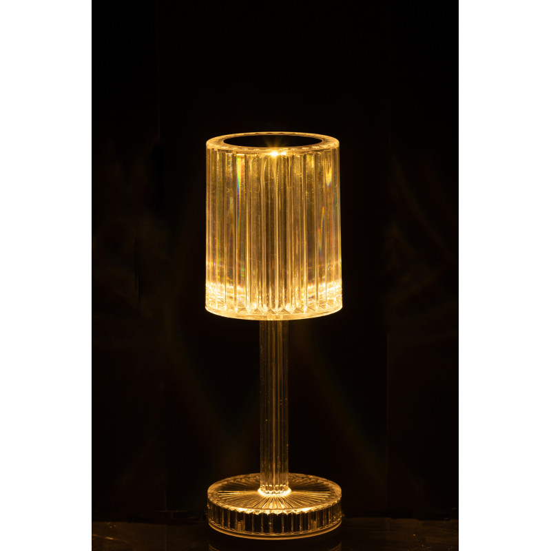 Lampe à poser tactile Led moderne chic Hauteur 24,5 cm en Plastique Transparent Modulya - 4