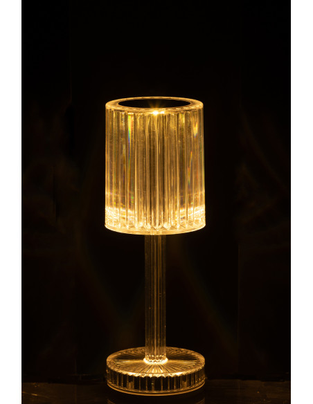 Lampe à poser tactile Led moderne chic Hauteur 24,5 cm en Plastique Transparent Modulya - 4
