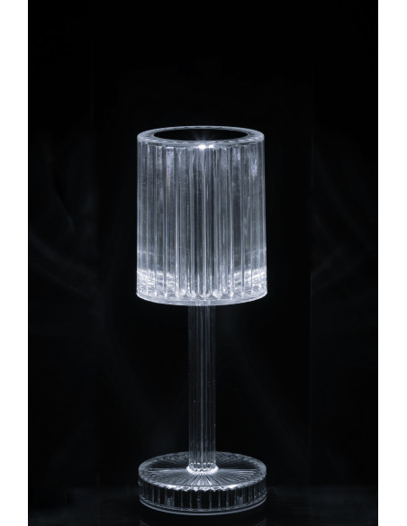 Lampe à poser tactile Led moderne chic Hauteur 24,5 cm en Plastique Transparent Modulya - 5