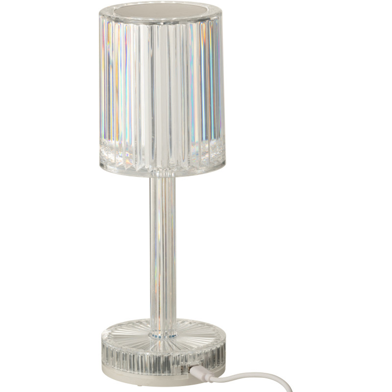 Lampe à poser tactile Led moderne chic Hauteur 24,5 cm en Plastique Transparent Modulya - 7