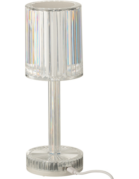 Lampe à poser tactile Led moderne chic Hauteur 24,5 cm en Plastique Transparent Modulya - 7